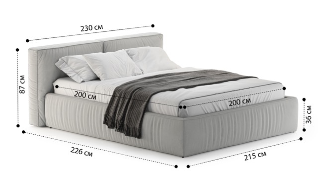 Кровать Лофт с подъемным механизмом и ящиками Velutto soft 992 2.0