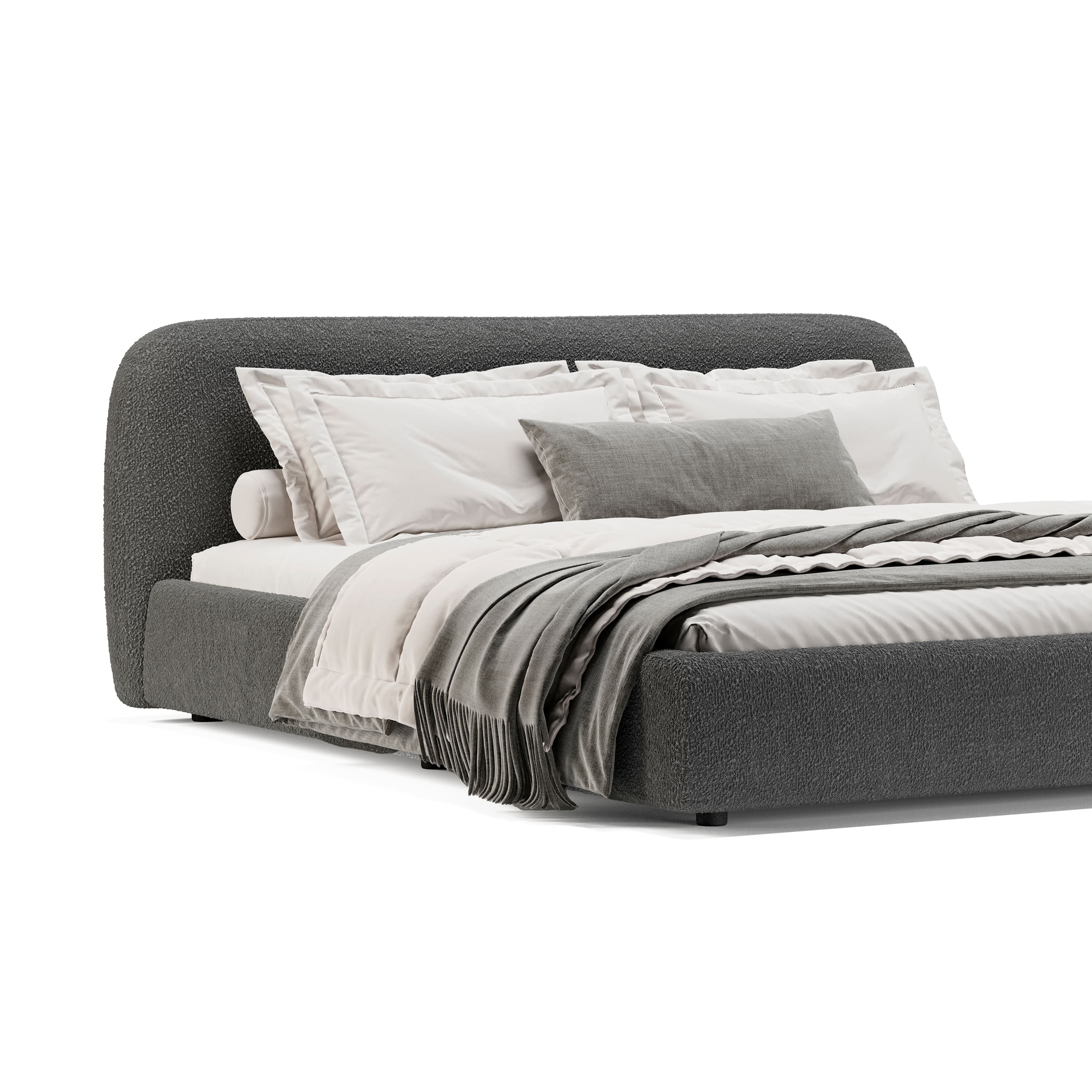 Кровать Лагом букле buckle dark grey 1.6х2.0