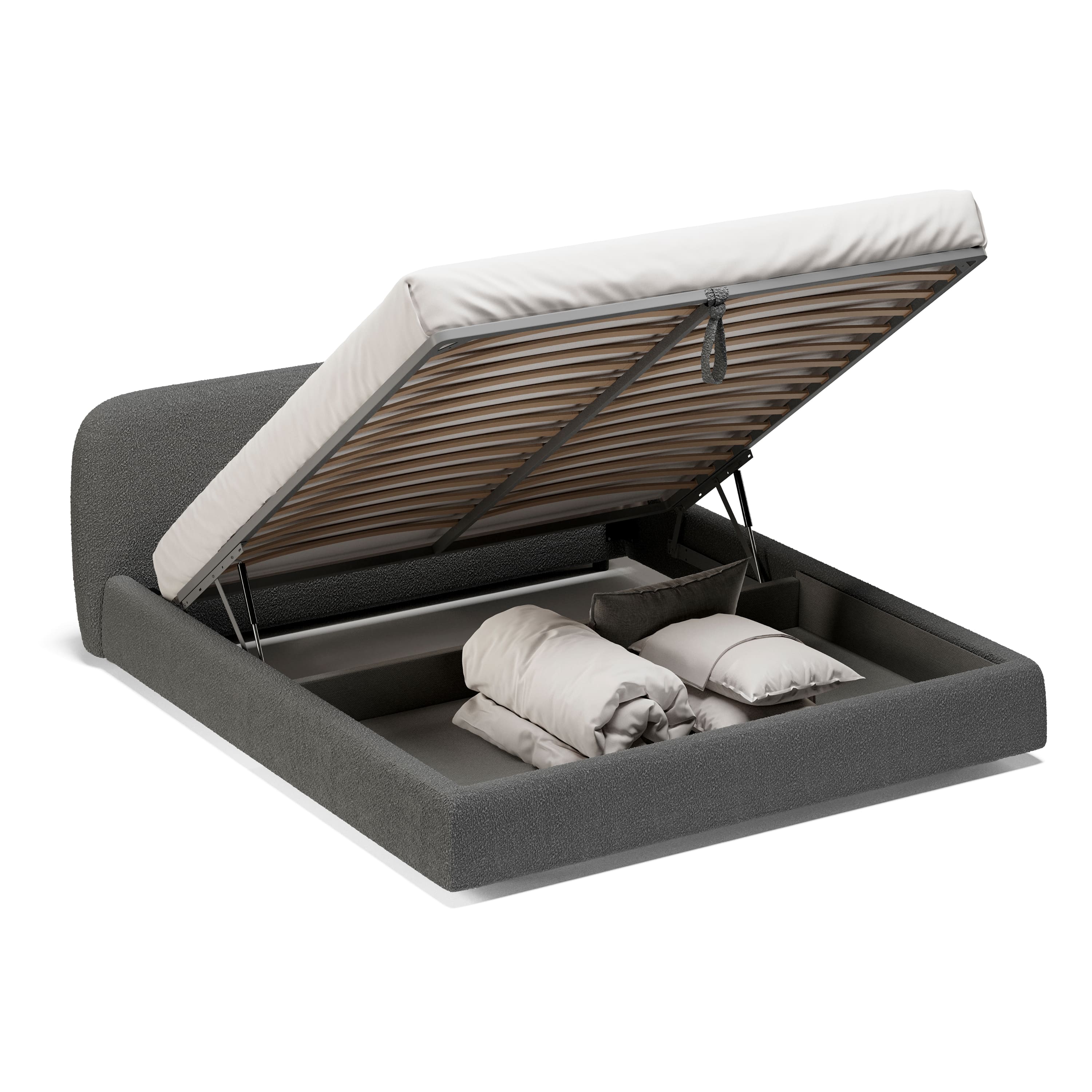Кровать Лагом букле buckle dark grey 1.6х2.0