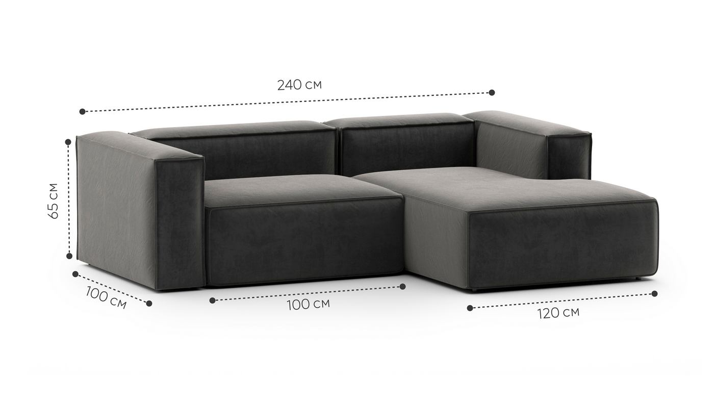 Диван Лофт двухместный угловой Teddy 020