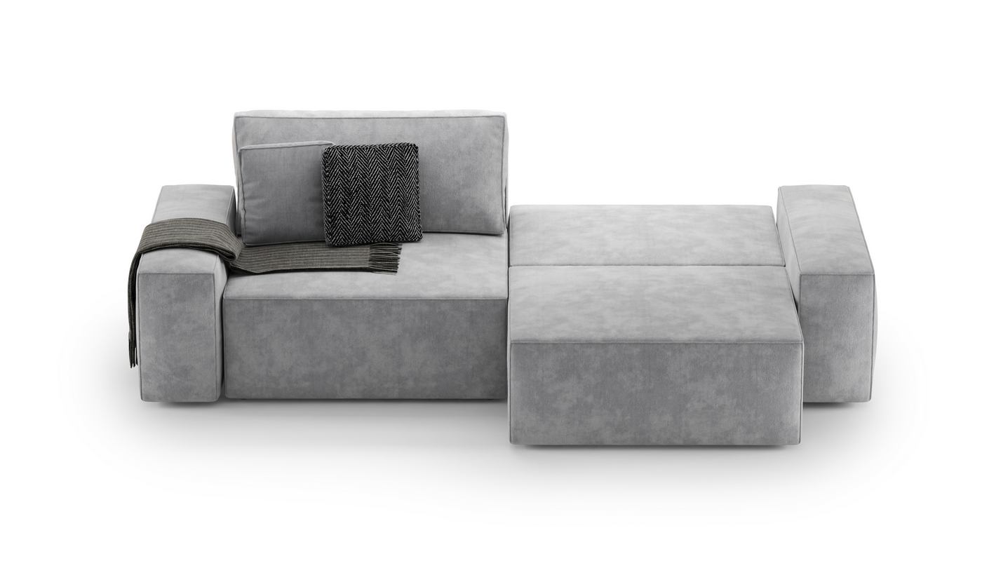 Диван модульный двухместный PLUSH_SILVER