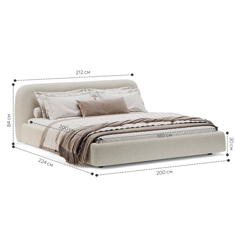 Кровать Лагом букле buckle white 1.8x2.0